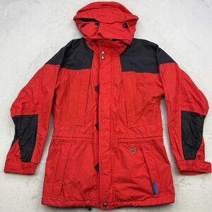 Vintage Rubicon Jacket Mens Medium Red Ski Detachable Hood Parka Coat 100 Nylon